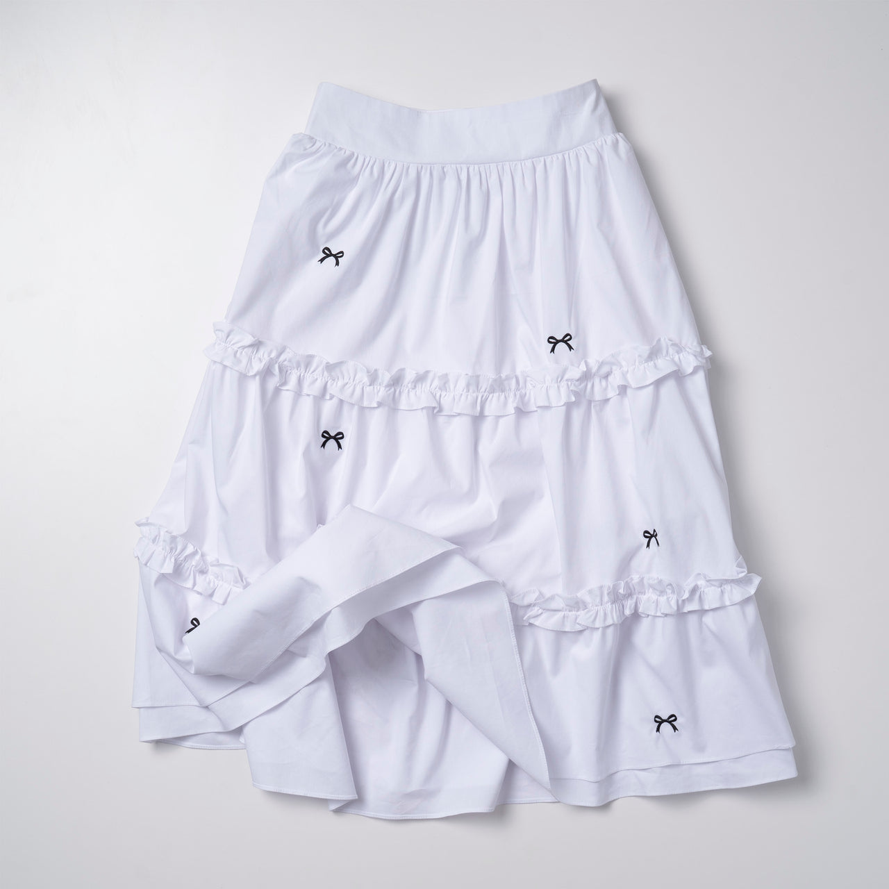 Mini Bows Long Skirt - White