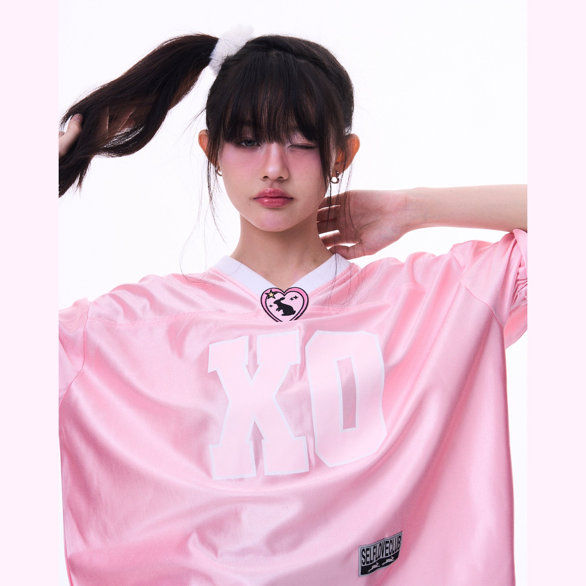 XO Ribbon Jersey - Rose Gold