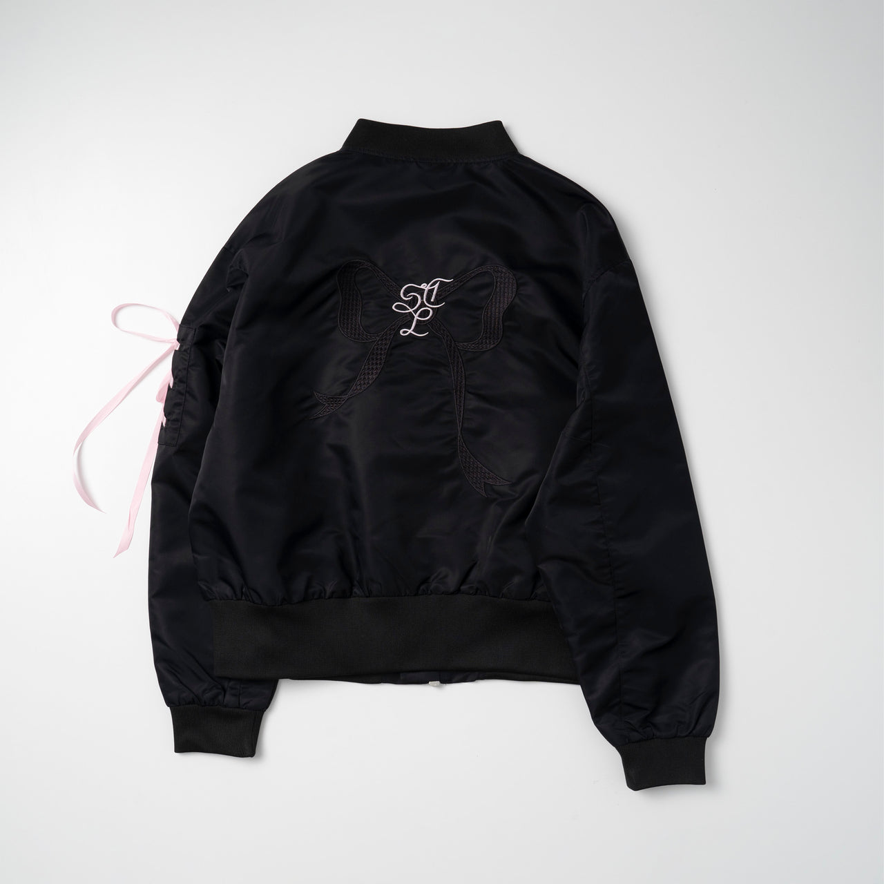 Ribbon Bomber Jacket - Black